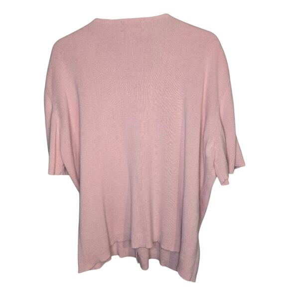 Sag Harbor, Size 2X Soft Pink Ramie Cotton Button-Front Cardigan [0215] - Picture 2 of 8